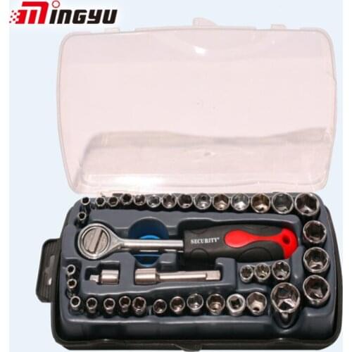 40pcs 1/4 3/8 inch Automotive tool Set Wrench and Hex Socket Kit Sleeves and Spanner Tools Car Repairing Combo Hand Tool Set