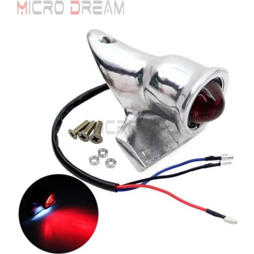Custom Retro LED Taillight Vintage Motorcycle Rear Stop Brake License Plate Light w/Bracket Mount For Harley Honda Cafe Racer