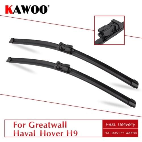 KAWOO For Greatwall Haval Hover H9 Csr Natural Rubber Clean The Windshield Wipers Blades 2015 2016 2017 Fit Push Button Arm