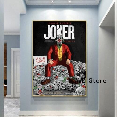 Movie Joker Canvas Poster Comics Oil Painting on Canvas Cuadros Posters and Prints Wall Picture for Living Room Interior Decor
