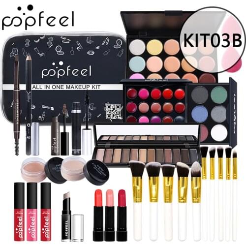 KIT003B Make Up Sets Cosmetics Full Set Eyes Face Skin Cosmetics Makeup Brushes Makeup Bag Primer ALL IN ONE Fenty Beauty Kit