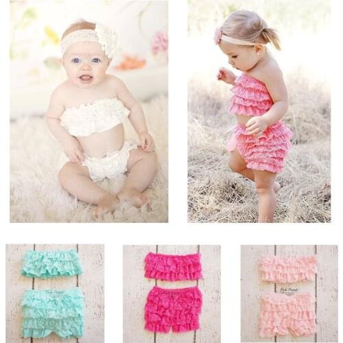 Candy Baby Girls Clothes Set Infant Ruffled Lace Rompers Tops And Pants Outfit Toddler Baby Costumes 0-24M