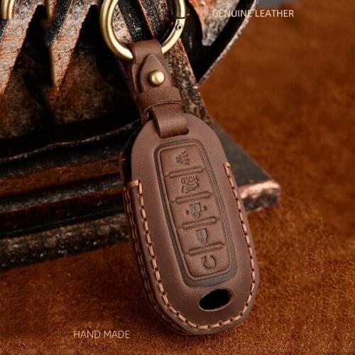 Leather Car Key Case Cover For infiniti FX35 FX37 FX50 G25 G35 G37 JX35 M35 M37 M45 Q70 Fob Key Ring