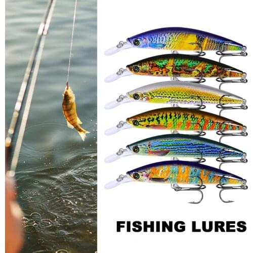 50%HOT25.5g Fish Lure Realistic Treble Hooks Colorful 3D Eyes Vivid Swimming Lure for Stream Fishing