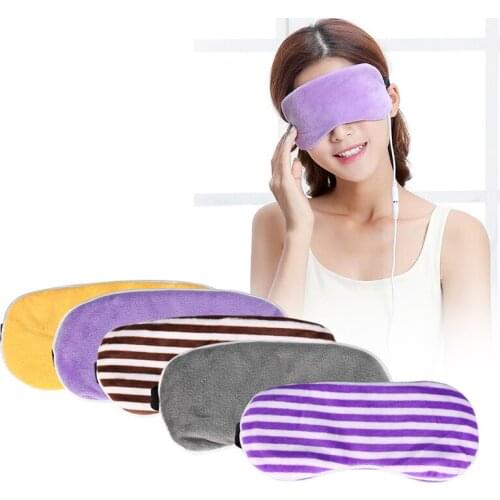 USB Heating Steam Eyeshade Lavender Eye Mask Anti Dark Circle Eye Patch Eye Massager Fatigue Relief Sleep Travel Eye Shade Mask