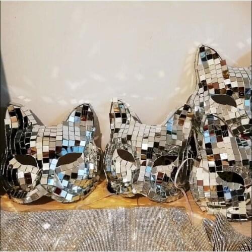 Nightclub mask Fox Mirror Cat mask Women DJ dance