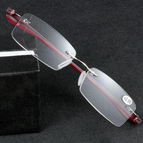 2019 New Women Men Metal Rimless Reading Glasses Ultra-Light Fashion Small Slim Glasses Frame