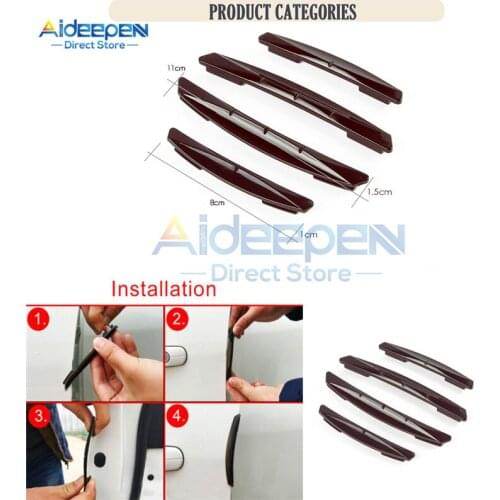 4Pcs/set Car Door Edge Anti-Collision Strip Scratch Protector Guard Strip Car Door Edge Protector Decoration Auto Accessories