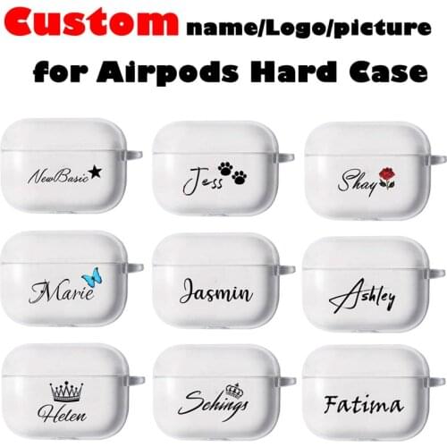 Custom case for Airpod Pro Case with keychain hole Protective Customized Name DIY for Airpods Case Personalized Name/image/logo