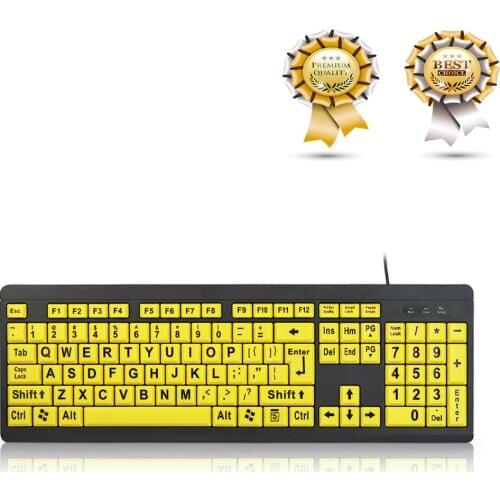 T801 USB Wired yellow Gaming keyboard For Computer notebook Big keyboard