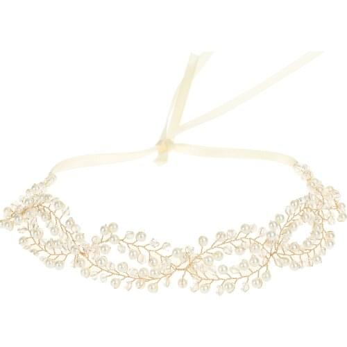 Romantic Flower Bridal Headpiece Rhinestone Leaf Wedding Headband Tiara Women Hair Vine Accessories Ribbon Jewelry Handmade