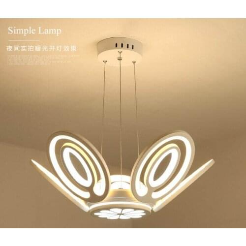 Modern simple dining chandelier led restaurant living room chandelier wrought iron acrylic double oval personality creative lamp