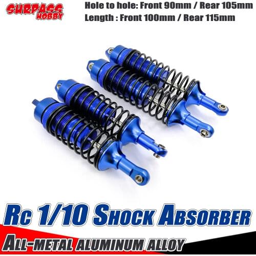 SURPASS HOBBY 2PCS 4PCS 1/10 Metal Shock Absorber Aluminium Alloy 115mm 100mm Oil Damper Front Rear for RC Car Traxxas Slash