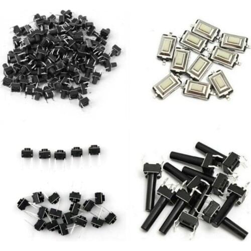 140PCS Tactile Push Button Touch Micro Switch Buttons Key Component Package Car Remote Control Keys Switches