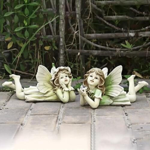 Outdoor Home Resin Angel Fairy Sculpture Ornament Courtyard Desktop Figurines Accessories Art Character Garden Decoration Statue
