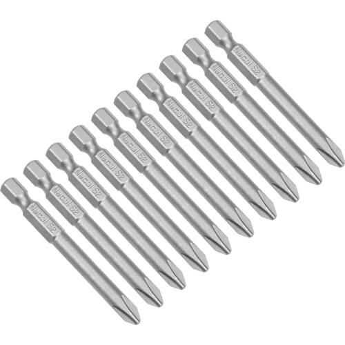 Uxcell 10Pcs 1/4-Inch Hex Shank 65mm Length Phillips 6PH2 Magnetic Screw Driver S2 Screwdriver Bits