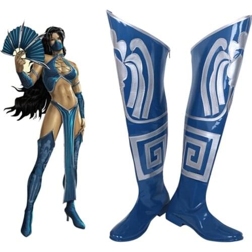 Mortal Kombat 9 Kitana Cosplay Shoes Boots Halloween Cosplay Accessories Adult Women