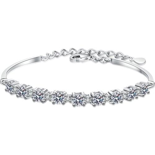 Passed Diamond Test Perfect Moissanite 925 Sterling Silver Diamond Bracelet 2.7ct D Color for Women Cute Diamond Jewelry