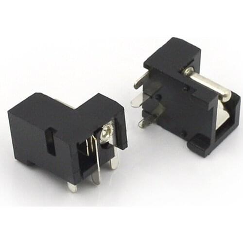 10pcs-100pcs DC Power Socket DC Connector 2.0-Core 3-pin Patch Rugged Steel Pin DIP Interface Square Mouth DC-004