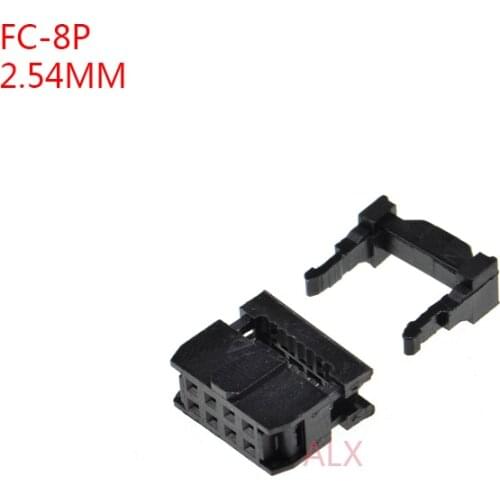 10PCS FC-8p IDC SOCKET pitch 2.54MM JTAG ISP PLUG CONNECTOR DOUBLE ROW FEMALE 2x4PIN 8PIN FC 8p FOR IDC BOX HEADER for cable