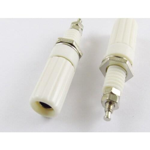 10pcs Binding Post Speaker Cable Amplifier 4mm Banana Jack Plug Adapter Connector White