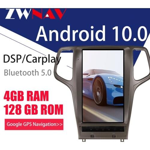 13.6" Android 9 PX6 64+4G Tesla With DSP Carplay Car Multimedia Player For Jeep Grand Cherokee 2010 2012 - 2020 GPS Navigation
