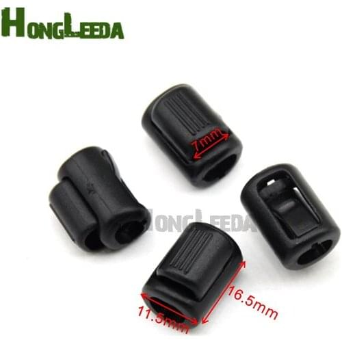 150pcs/lot HLD/K-120 black plastic POM ball cord lock toggles plastic spring stoppers for 7mm cord free shipping