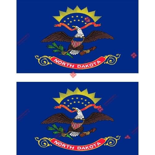2 X Creative PVC Aufkleber Auto Sticker Motorrad Fahne Flagge Amerikanische Usa North Dakota Car Decal Decoration Laptop
