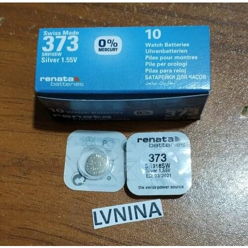 2Xrenata Silver Oxide Watch Battery 373 SR916SW 916 1.55V 100% original brand renata 373 renata916 battery