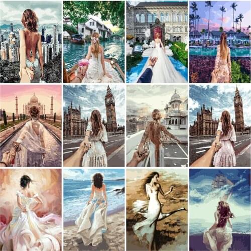 HUACAN Oil Painting By Number Girl Drawing On Canvas Gift DIY Pictures By Numbers Hand Painted Paintings Art Kits Home Decor