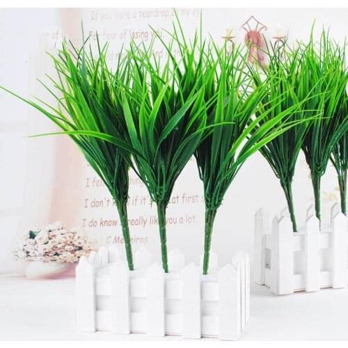 7 Stems artificial plant simulation green fern grass persian leaves flower bouquet potted green plants home wedding decoration