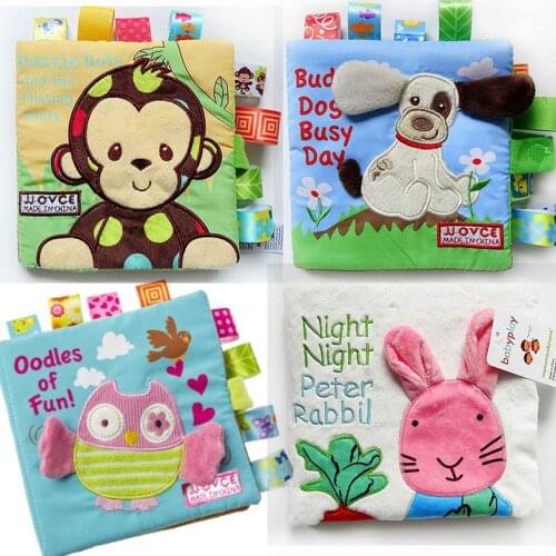 Soft Cloth Books for Baby Boys Girls Cute 0~12 Months Baby Books Rattle Toy Crib Cloth Infant Kids Early Development Toys