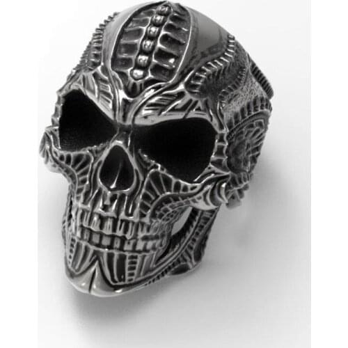 12PCS Cool Santa Punk Rock Biker Skull Ring Unique Mens Rings Gift for Him Party Jewelry