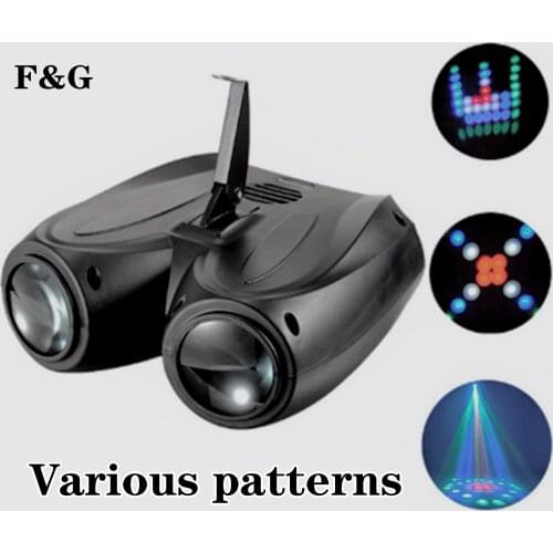 Colorful 20W RGBW Pattern Led Stage Effect Lighting 128/64LED Double Head Airship Projector Lamp Light DJ Disco Party lights