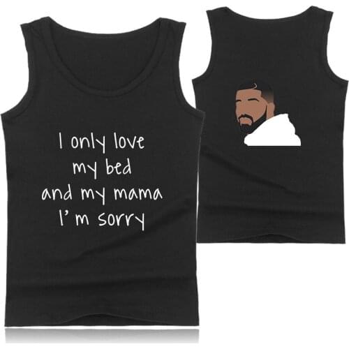 Drake male star New fashion sleeveless shirts tank top men Fitness shirt mens singlet Bodybuilding workout gym vest fitness men