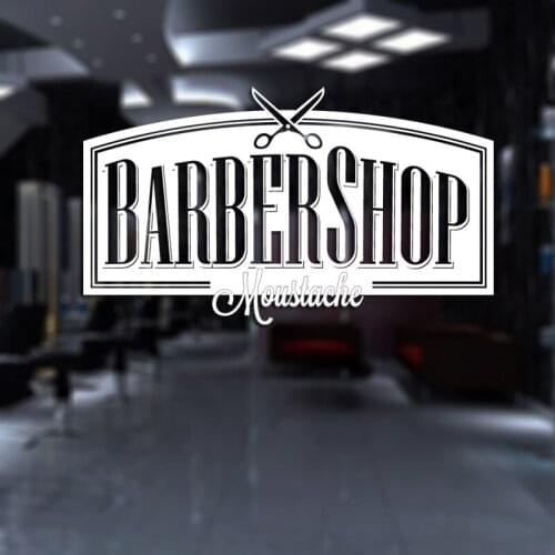Barber Shop Sticker Chop Bread Decal Haircut Shavers Posters Vinyl Wall Art Decals Decor Windows Decoration Mural Mb0049