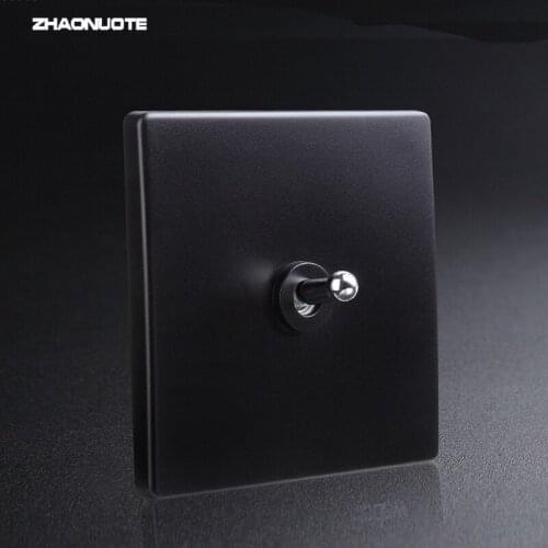 Black Silver Lever Toggle Switch 1-4 Gang 2 Way Light Switch Single Dual Control Wall Led Lamp Switch 10A