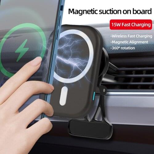 15W Magnetic Wireless Fast Charging Wireless Charger Car Charger Mount Stand For IPhone 12 Pro Mini Max Car Phone Holder