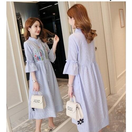 New fashion printing personality trend loose and comfortable maternity dress summer new maternity dress