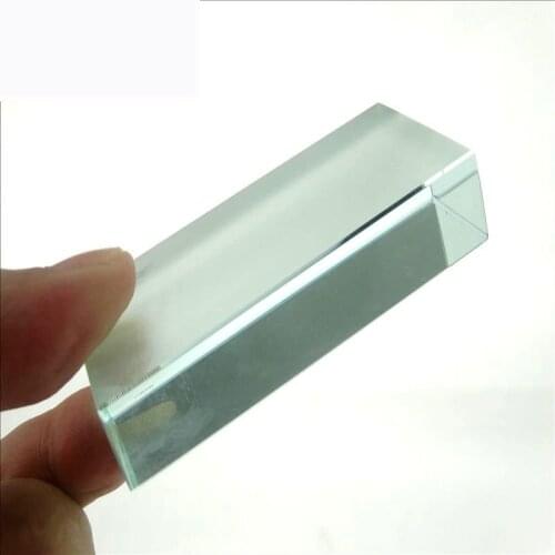 Optical Rectangular Glass Brick with One Side Dull Polish Physics Optical Experimental Apparatus Teaching Instrument