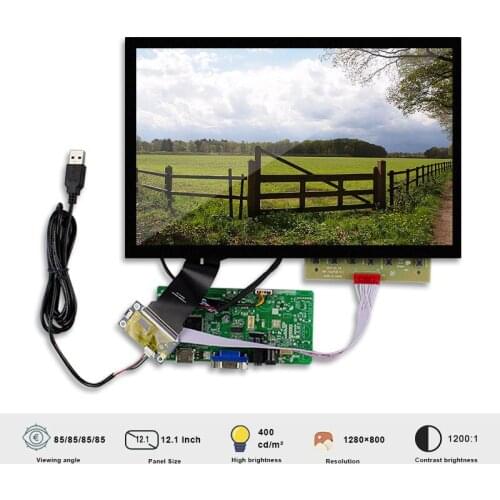 Original 12.1 Inch RGB LCD screen EV121WXM-N10 With Touch panel Control board HDMI VGA AV Resolution 1280*800 Brightness 400