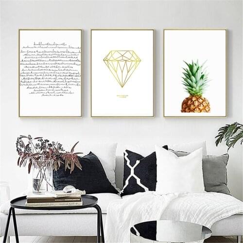 Nordic Poster and Prints Modern Minimalist Quotes Pineapple Wall Art Canvas Painting Picture for Living Room Home Decor