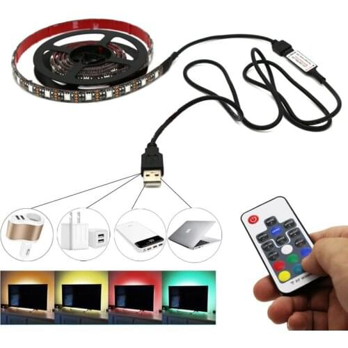 Spot 5050 USB Mood Light RGB Multi Color LED Strip Light TV Backlight 24 Keys Remote Control Hogard
