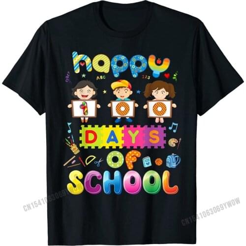 Happy 100 Days Of School Shirt 100th Day of School Shirt Discount Student Top T-shirts Fitness Tight Tops T Shirt Cotton Normal