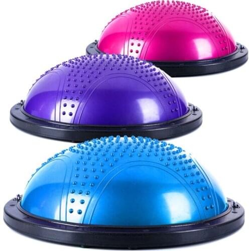 Balance Fitness Hemisphere with Tension Band Inflator Massage Yoga Half Ball Exercise Workout Strength Training Cushion Disc Bal