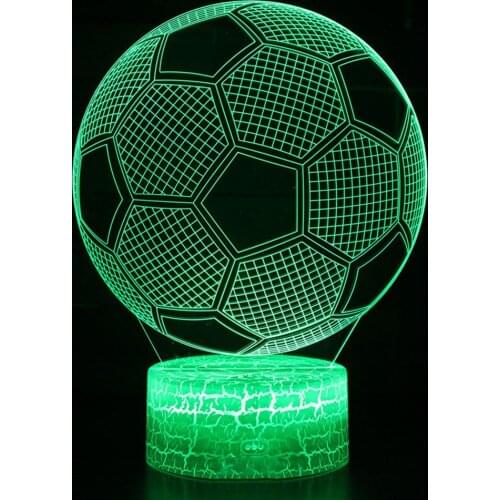 3D Lighting Fixture Football LED Table Night Lamp Remote Control RGB 7 Colors Changing Indoor Night Lights Illusion Lamp