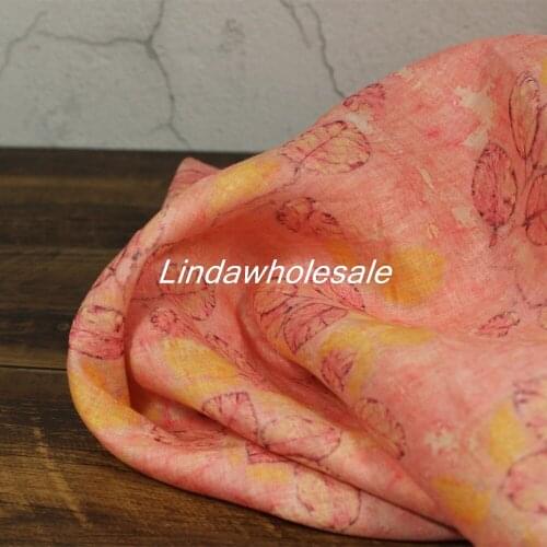 Ramie printed cloth small leaves printing,cloth material for sewing dress,patchwork fabric,140cm*50cm/pcs