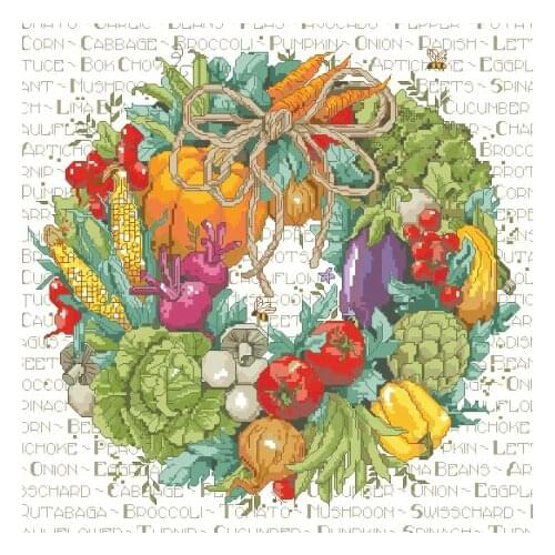 Top Quality lovely beautiful counted cross stitch kit vegetable wreath garland Janlynn