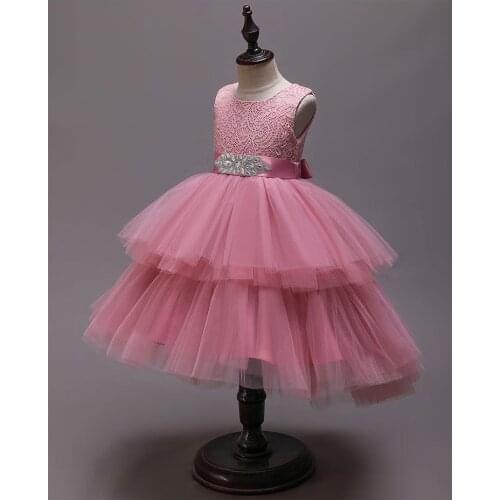 4-11 Years Flower Girls Dresses For Wedding Party Baby Girls Sleeveless Princess Dress Kids Party Gown