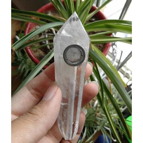 1pcs free shipping! natural clear crystal smoking pipe white crystal quartz Cigarette holder as gift